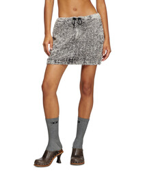 Diesel De-Pra-Mini-Fsf ミディスカート 大人気 数量限定 DE-PRA-FSF Midi skirt in floating devoré denim｜ブルー