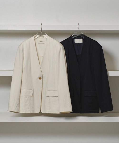 セール】TODAYFUL Collarless Cottonsatin Jacket カラーレス