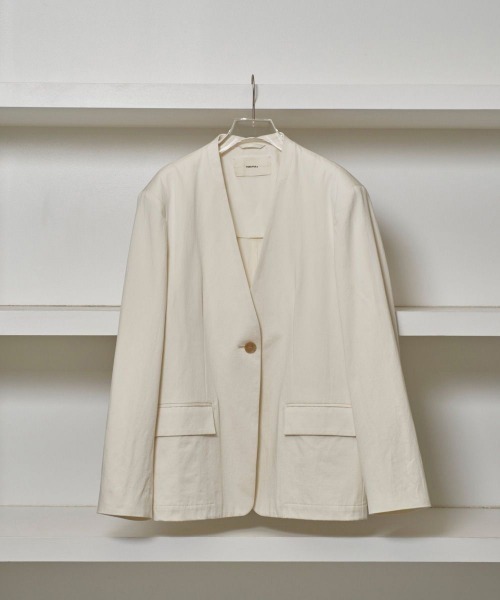 todayful Collarless Cottonsatin Jacket