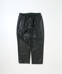 Soupy Soupy（スーピースーピー）の「synthetic leather tuck pants/合成皮革 セミワイド タックパンツ（その他パンツ）」