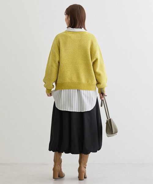 Green　Parks（グリーンパークス）の「ベロアモールモックネックニットプルオーバー（ニット/セーター・レディース・ピンク/イエロー/ベージュ/グレー/ブルー/ブラック・FREE）」の10枚目の写真