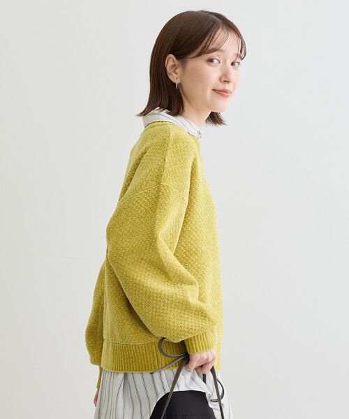 Green　Parks（グリーンパークス）の「ベロアモールモックネックニットプルオーバー（ニット/セーター・レディース・ピンク/イエロー/ベージュ/グレー/ブルー/ブラック・FREE）」の12枚目の写真