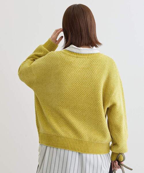 Green　Parks（グリーンパークス）の「ベロアモールモックネックニットプルオーバー（ニット/セーター・レディース・ピンク/イエロー/ベージュ/グレー/ブルー/ブラック・FREE）」の13枚目の写真