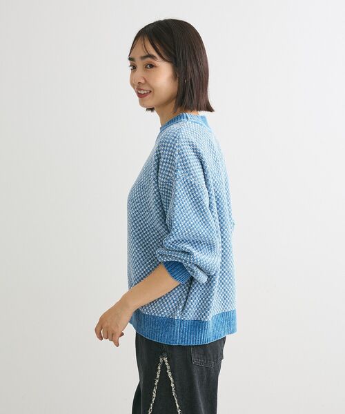 Green　Parks（グリーンパークス）の「ベロアモールモックネックニットプルオーバー（ニット/セーター・レディース・ピンク/イエロー/ベージュ/グレー/ブルー/ブラック・FREE）」の19枚目の写真