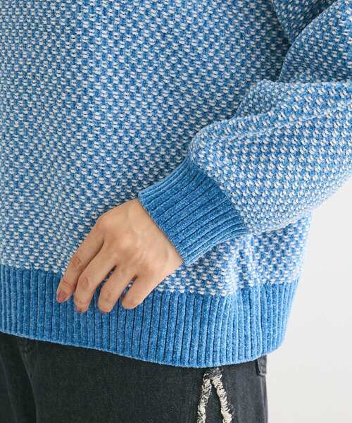 Green　Parks（グリーンパークス）の「ベロアモールモックネックニットプルオーバー（ニット/セーター・レディース・ピンク/イエロー/ベージュ/グレー/ブルー/ブラック・FREE）」の22枚目の写真