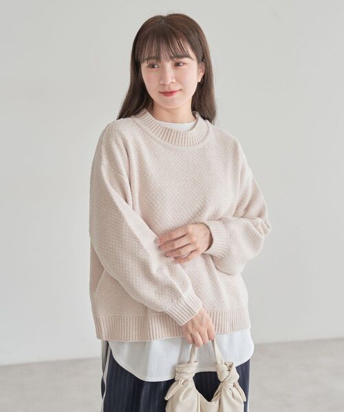 セール】ベロアモールモックネックニットプルオーバー（ニット