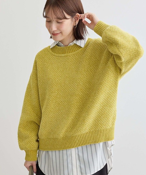 Green　Parks（グリーンパークス）の「ベロアモールモックネックニットプルオーバー（ニット/セーター・レディース・ピンク/イエロー/ベージュ/グレー/ブルー/ブラック・FREE）」の5枚目の写真