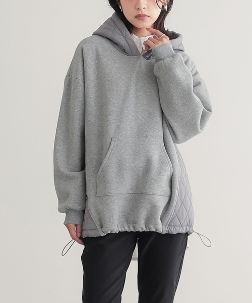 裏起毛キルティング切り替えパーカー』（パーカー）｜n'OrLABEL