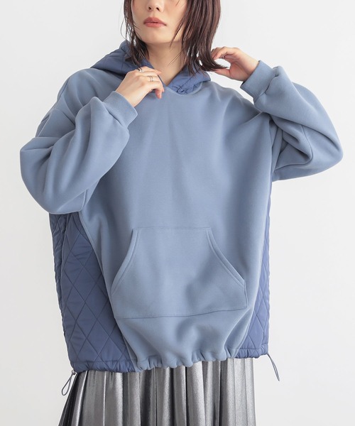 裏起毛キルティング切り替えパーカー』（パーカー）｜n'OrLABEL