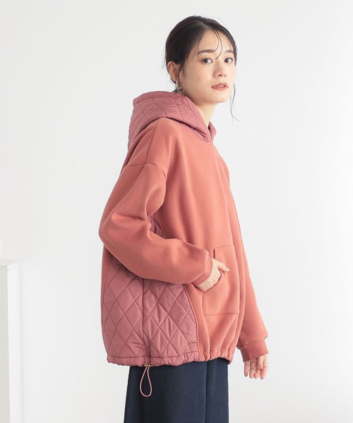 n'OrLABEL（ノアールレーベル）の「『裏起毛キルティング切り替えパーカー』（パーカー・レディース・テラコッタ/ブラック/ブルー/杢グレー・FREE）」の14枚目の写真