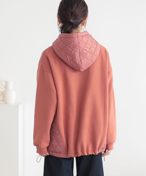 n'OrLABEL（ノアールレーベル）の「『裏起毛キルティング切り替えパーカー』（パーカー・レディース・テラコッタ/ブラック/ブルー/杢グレー・FREE）」の13枚目の写真