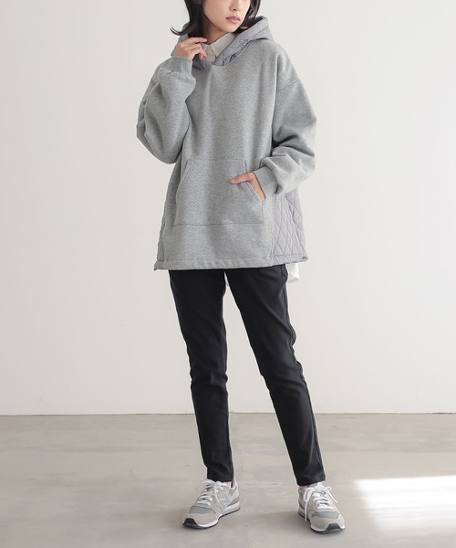 n'OrLABEL（ノアールレーベル）の「『裏起毛キルティング切り替えパーカー』（パーカー・レディース・テラコッタ/ブラック/ブルー/杢グレー・FREE）」の19枚目の写真