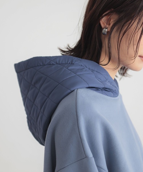 n'OrLABEL（ノアールレーベル）の「『裏起毛キルティング切り替えパーカー』（パーカー・レディース・テラコッタ/ブラック/ブルー/杢グレー・FREE）」の9枚目の写真
