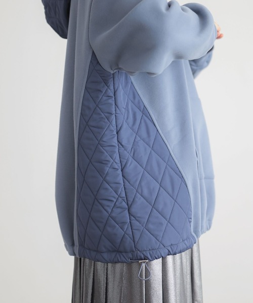 n'OrLABEL（ノアールレーベル）の「『裏起毛キルティング切り替えパーカー』（パーカー・レディース・テラコッタ/ブラック/ブルー/杢グレー・FREE）」の10枚目の写真