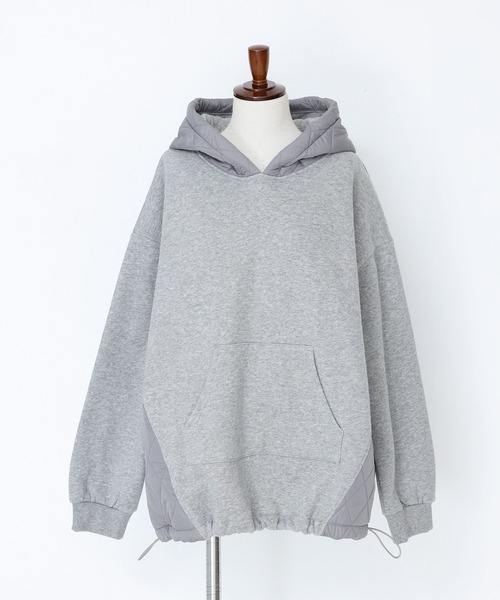 n'OrLABEL（ノアールレーベル）の「『裏起毛キルティング切り替えパーカー』（パーカー・レディース・テラコッタ/ブラック/ブルー/杢グレー・FREE）」の20枚目の写真