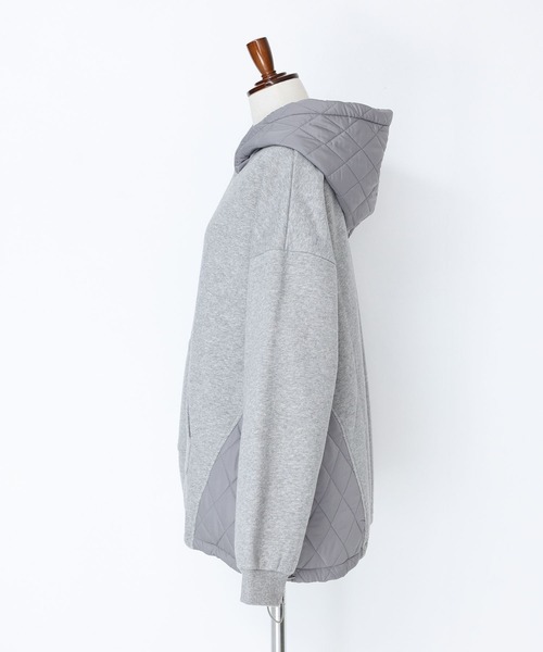 n'OrLABEL（ノアールレーベル）の「『裏起毛キルティング切り替えパーカー』（パーカー・レディース・テラコッタ/ブラック/ブルー/杢グレー・FREE）」の21枚目の写真