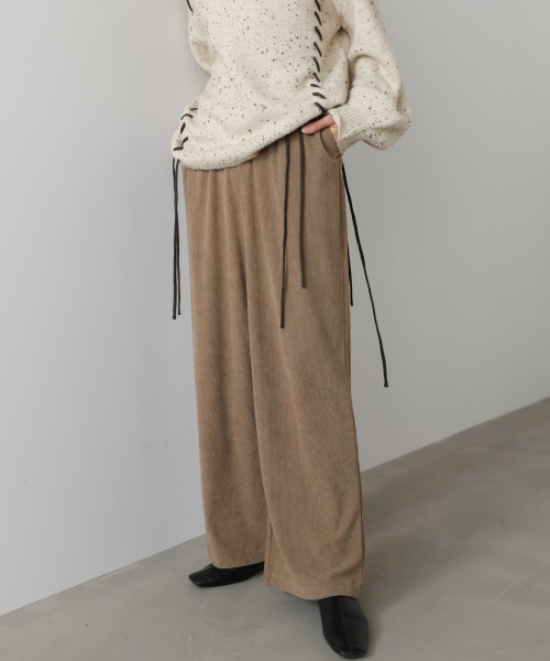 Bab（バブ）の「コーデュロイイージーパンツ（その他パンツ・レディース・アイボリー/ブラック/ベージュ/モカ・FREE）」の4枚目の写真