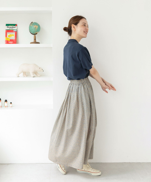 PAR ICI（パーリッシィ）の「かのこ編みニット×スウェットポロシャツ（ポロシャツ・レディース・サックスブルー/アイボリー/ネイビー・FREE）」の19枚目の写真