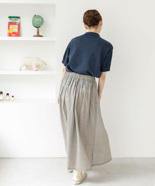 PAR ICI（パーリッシィ）の「かのこ編みニット×スウェットポロシャツ（ポロシャツ・レディース・サックスブルー/アイボリー/ネイビー・FREE）」の20枚目の写真