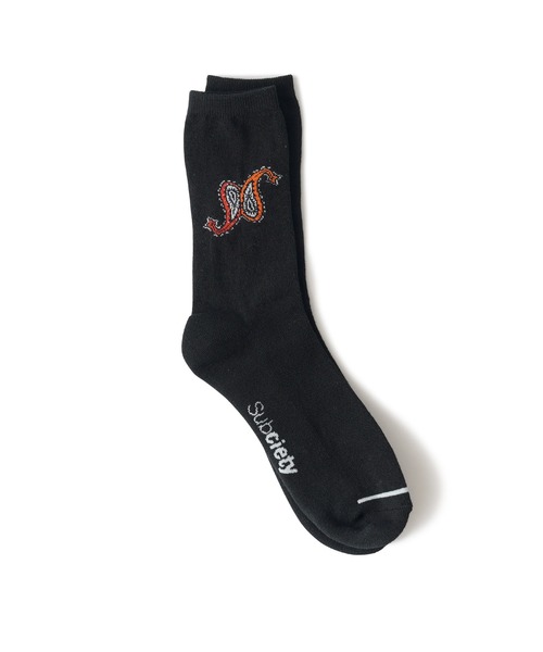 Subciety（サブサエティ）の「Paisley socks（ソックス/靴下・メンズ・ブラック/ホワイト・FREE）」の2枚目の写真