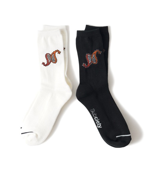 Subciety（サブサエティ）の「Paisley socks（ソックス/靴下・メンズ・ブラック/ホワイト・FREE）」の4枚目の写真