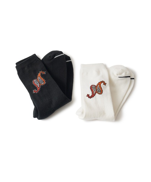 Subciety（サブサエティ）の「Paisley socks（ソックス/靴下・メンズ・ブラック/ホワイト・FREE）」の5枚目の写真