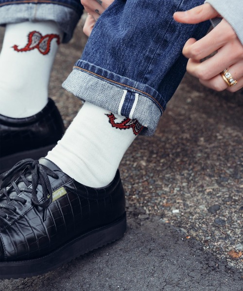 Subciety（サブサエティ）の「Paisley socks（ソックス/靴下・メンズ・ブラック/ホワイト・FREE）」の9枚目の写真