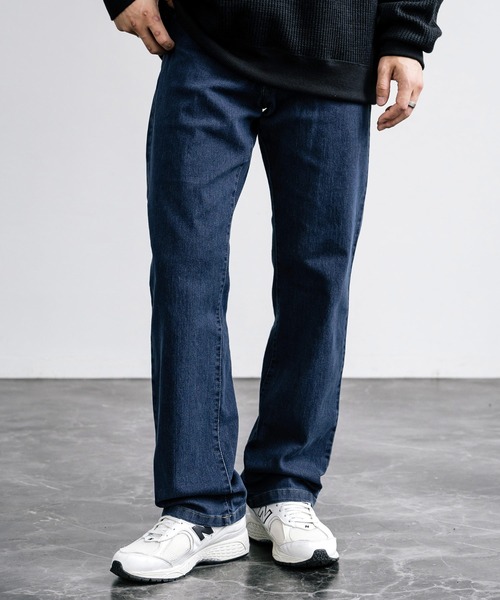 Hanes ヘインズ ストレッチ5ポケットストレートデニムパンツ（デニム  