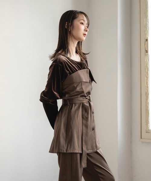 mideal(マイディール)の「velour tops / ベロアトップス(Tシャツ/カットソー・レディース・ピンク/ダークブラウン/ブルー・FREE)」の21枚目の写真