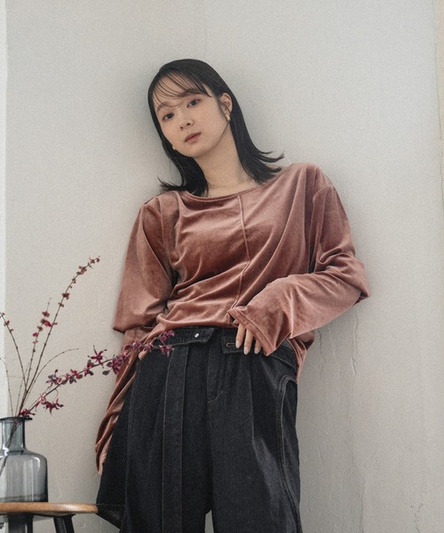 セール】velour tops / ベロアトップス（Tシャツ/カットソー）｜mideal