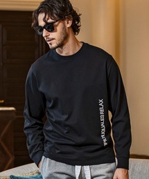1PIU1UGUALE3 RELAX(ウノピゥウノウグァーレトレ リラックス)前面刺繍 ブランドロゴ クルーネック ロングTシャツ