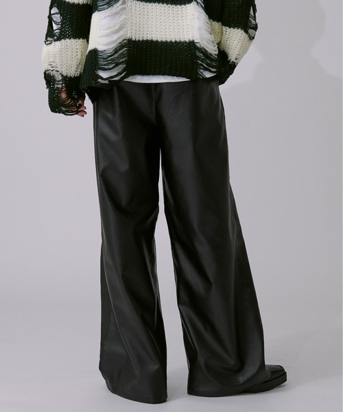 合皮アソートタックワイドフレアパンツ / SET UP対応（その他パンツ