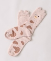 CALIFORNIA OUTFITTERS（カリフォルニア アウトフィッターズ）の「3-12C14 もこもこ あったか アニマル クルーソックス 牛 猫 うさぎ くま キリン（ソックス/靴下）」