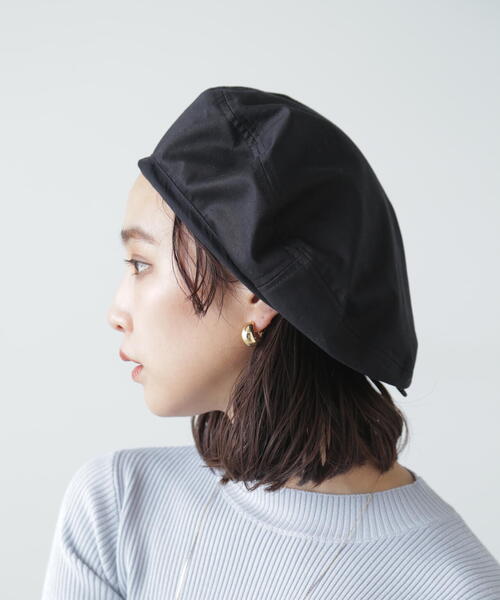 FREE'S MART（フリーズマート）の「◆布帛ベレー（ハンチング/ベレー帽・レディース・ベージュ/ブラック・ﾌﾘ-）」の8枚目の写真