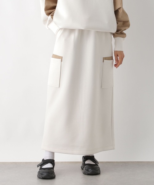LEPSIM（レプシィム）の「異素材ナロースカート　290307（スカート・レディース・ブラック/オフホワイト/チャコールグレー・FREE）」の4枚目の写真