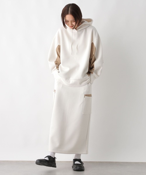 LEPSIM（レプシィム）の「異素材ナロースカート　290307（スカート・レディース・ブラック/オフホワイト/チャコールグレー・FREE）」の9枚目の写真