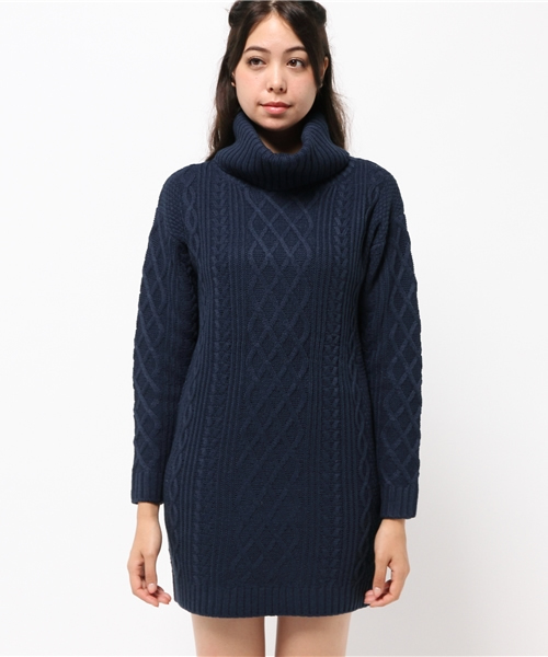 VENCEEXCHANGE（ヴァンスエクスチェンジ）の「ケーブルオフタートルワンピース（ワンピース・レディース・オフホワイト/グレー/ネイビー・MEDIUM）」の4枚目の写真