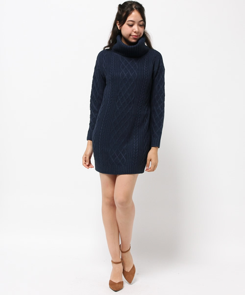 VENCEEXCHANGE（ヴァンスエクスチェンジ）の「ケーブルオフタートルワンピース（ワンピース・レディース・オフホワイト/グレー/ネイビー・MEDIUM）」の7枚目の写真