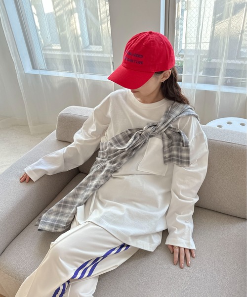 PILIT（ピリット）の「【サイズ展開あり】ビッグポケットロンTee（Tシャツ/カットソー・レディース・ブルー/オートミール/杢グレー/オフホワイト/ピンク・LARGE/MEDIUM）」の20枚目の写真
