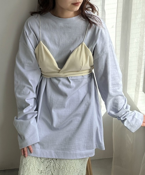 PILIT（ピリット）の「【サイズ展開あり】ビッグポケットロンTee（Tシャツ/カットソー・レディース・ブルー/オートミール/杢グレー/オフホワイト/ピンク・LARGE/MEDIUM）」の10枚目の写真