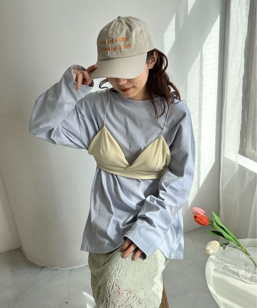 PILIT（ピリット）の「【サイズ展開あり】ビッグポケットロンTee（Tシャツ/カットソー・レディース・ブルー/オートミール/杢グレー/オフホワイト/ピンク・LARGE/MEDIUM）」の14枚目の写真