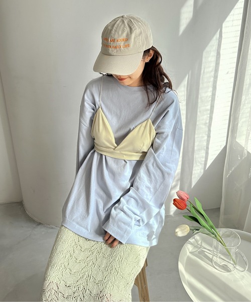 PILIT（ピリット）の「【サイズ展開あり】ビッグポケットロンTee（Tシャツ/カットソー・レディース・ブルー/オートミール/杢グレー/オフホワイト/ピンク・LARGE/MEDIUM）」の15枚目の写真