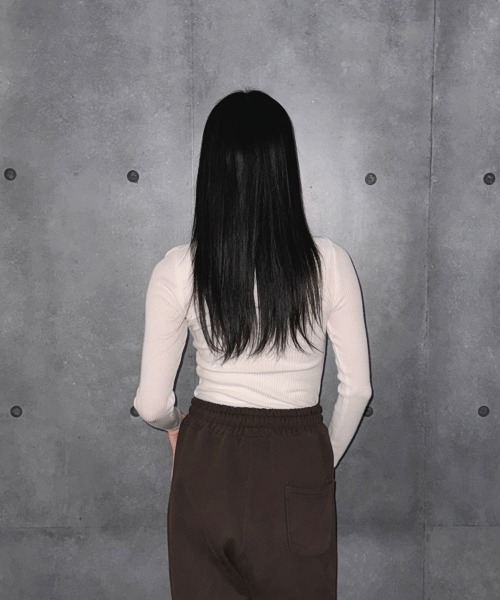 VIVID LADY(ビビッドレディー)の「ボトルネック リブニット シンプルニット 長袖(ニット/セーター・レディース・ブラック/グレー/ベージュ/アイボリー/スカイブルー・FREE)」の10枚目の写真