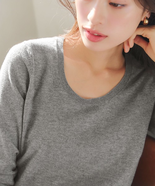 M/L/XL 選べるネック ] メルティシンプルニット（ニット/セーター