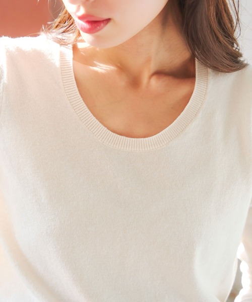 KOBE LETTUCE（コウベレタス）の「[ M/L/XL 選べるネック ] メルティシンプルニット（ニット/セーター・レディース・グレー系/グレー系1/サックスブルー系/サックスブルー系1/ベージュ系/ベージュ系1/アイボリー系/アイボリー系1/ブラック/ブラック系・L/M/XL）」の18枚目の写真