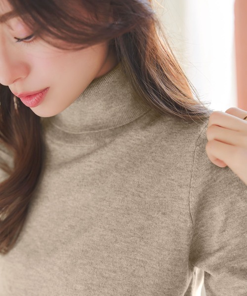 KOBE LETTUCE（コウベレタス）の「[ M/L/XL 選べるネック ] メルティシンプルニット（ニット/セーター・レディース・グレー系/グレー系1/サックスブルー系/サックスブルー系1/ベージュ系/ベージュ系1/アイボリー系/アイボリー系1/ブラック/ブラック系・L/M/XL）」の15枚目の写真