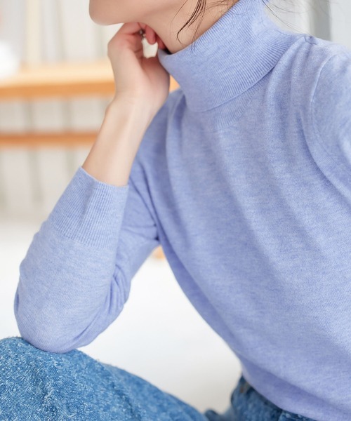 KOBE LETTUCE（コウベレタス）の「[ M/L/XL 選べるネック ] メルティシンプルニット（ニット/セーター・レディース・グレー系/グレー系1/サックスブルー系/サックスブルー系1/ベージュ系/ベージュ系1/アイボリー系/アイボリー系1/ブラック/ブラック系・L/M/XL）」の21枚目の写真