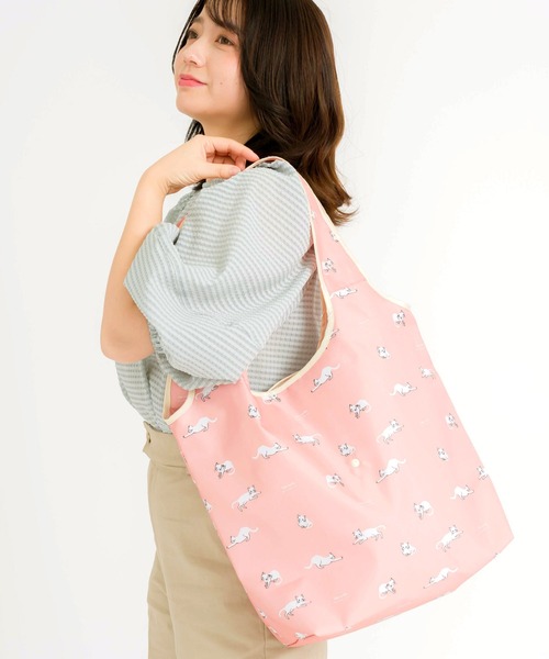 MARAI(マーライ)の「ファスナー付き 保冷保温エコバッグ(エコバッグ/サブバッグ・レディース・ブラック/グレー/ブルー/グリーン/ピンク/ホワイト×ブラック/ネイビー/パープル・FREE)」の9枚目の写真