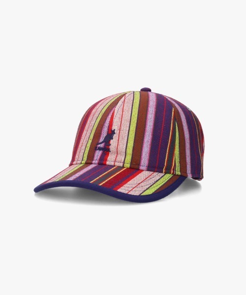 KANGOL（カンゴール）の「KANGOL MULTI COLOR STRIPE BASEBALL / カンゴール（キャップ・レディース・ブルー/ダークパープル・ONE SIZE）」の2枚目の写真