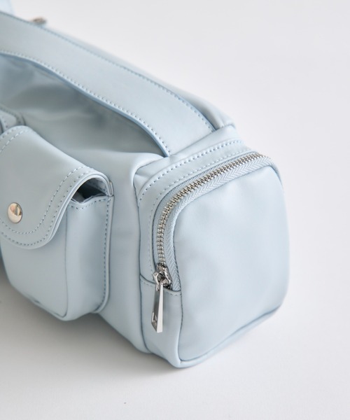 OLIVE des OLIVE（オリーブデオリーブ）の「レースアップポケットバッグ（ショルダーバッグ・レディース・イエロー/アイボリー/サックスブルー/ブラック・FREE）」の9枚目の写真